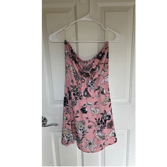 NWT Love, Fire Floral Pink Strapless Dress - Picture 2 of 4